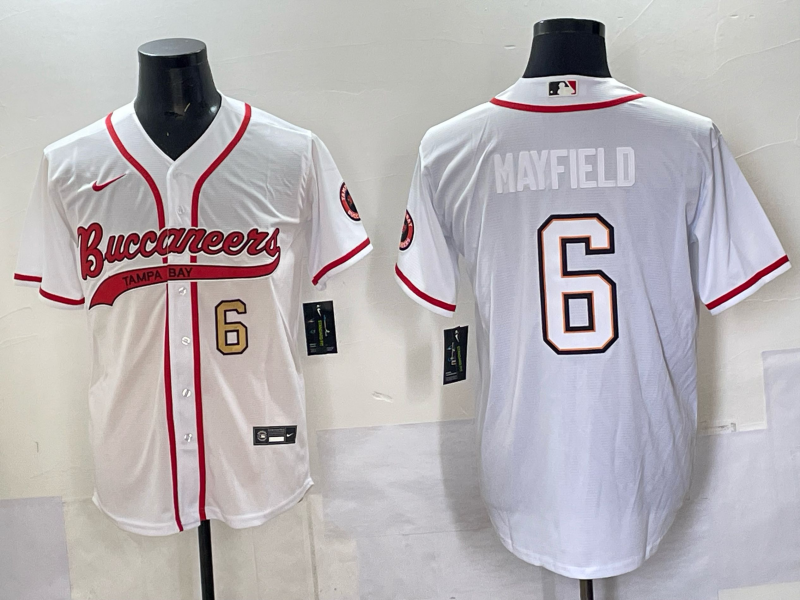 Men Tampa Bay Buccaneers #6 Mayfield white 2025 Nike NFL JERSEY 001 ->tampa bay buccaneers->NFL Jersey